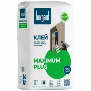 КЛЕЙ Д/КАФЕЛЯ BERGAUF MAXIMUM PLUS 25 кг